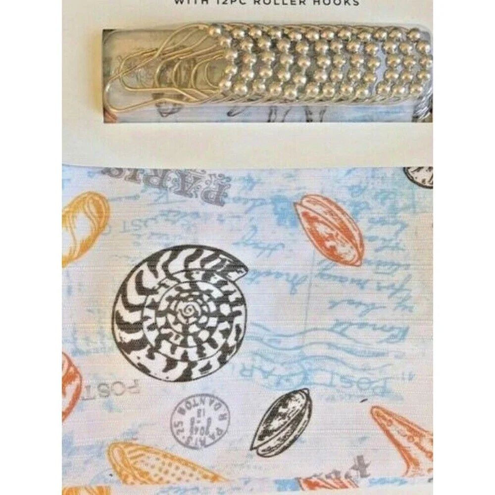 Nanette Lepore Nautical Starfish Fabric Shower Curtain Barbados and Hook Set